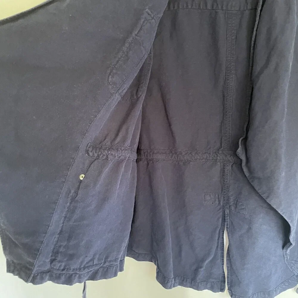 Torrid‎ linen rayon women's blue denim vest pockets size large casual comfort